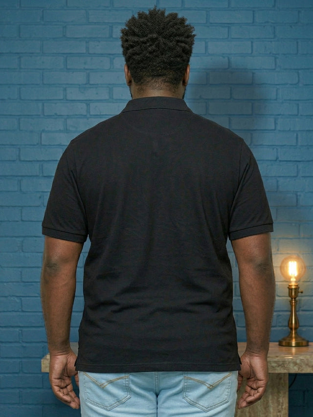 Men Plus Size Cerulean Multi Striped Polo