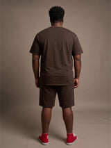 Men Plus Size Kickster Brown Printed Co-Ords