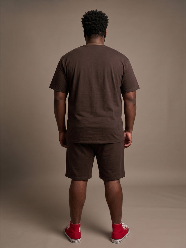 Men Plus Size Kickster Brown Printed Co-Ords