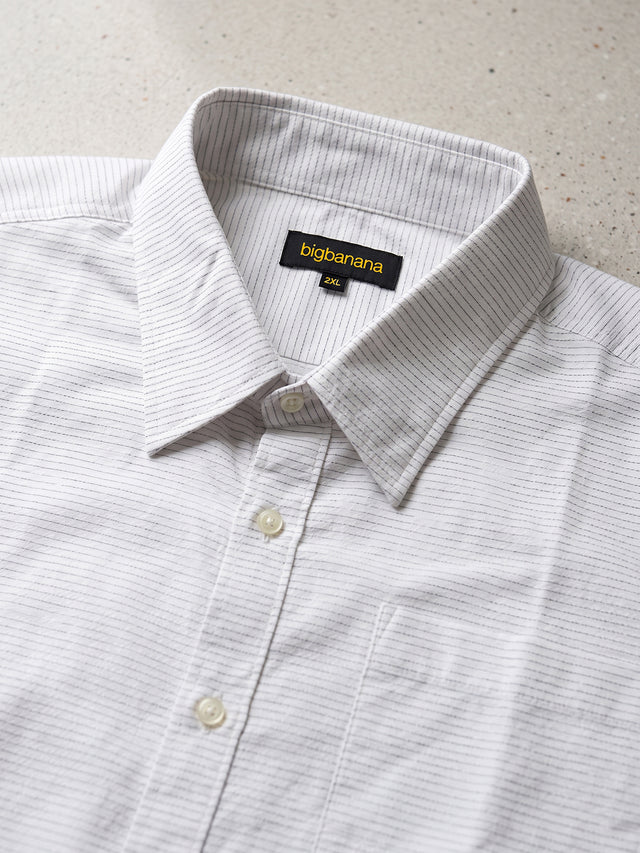 Men Plus Size Larla White Striped Shirts