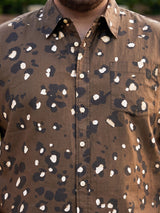 Men Plus Size Xzlum Floral Printed brown Shirt