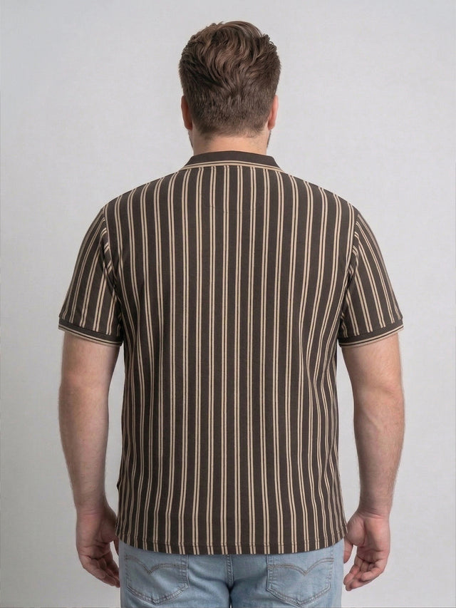 Men Plus Size Pitcher Multi Striped Polo