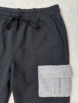 Men Plus Size Xeric Black Solid Trackpants