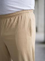 Men Plus Size Gossamer Beige Solid Trackpant