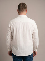 Men Plus Size Pearlescent White Solid Shirts