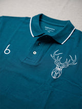 Men Plus Size Thom-Teal Solid Polo Tshirt