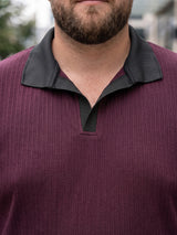 Men Plus Size Zorathn Wine textured Polo Tshirts