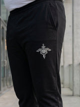 Men Plus Size Zorvilo Black Solid Trackpants