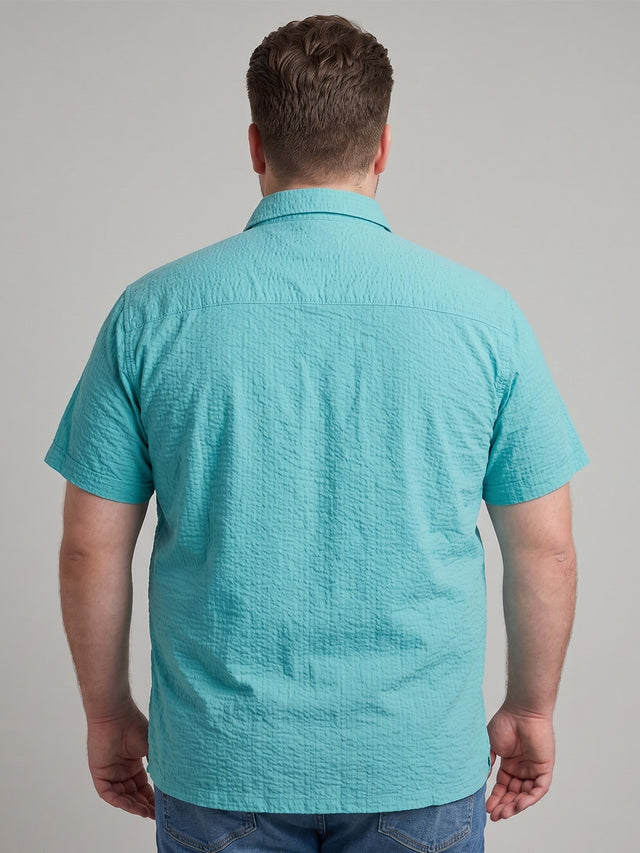 Men Plus Size Mintor Green Solid Shirts