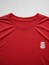 Men Plus Size Hiddenmist-Red Solid Red Round Neck Tshirt