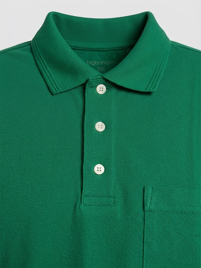 Men Plus Size Emerald Green Printed Polo