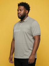 Men Plus Size Urbanite Grey Printed Polo Tshirt