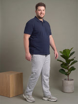 Men Plus Size Ametrine Grey Solid Trackpants