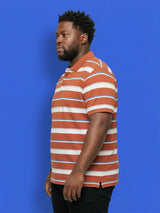 Men Plus Size Lineo Multicolor Colorblock Polo Tshirt