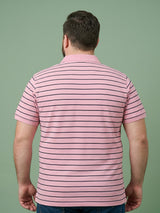 Men Plus Size Petaline Multi Striped Polo