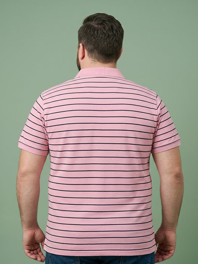 Men Plus Size Petaline Multi Striped Polo