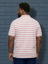 Men Plus Size Alabaster Multi Striped Polo