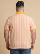 Men Plus Size Sweeto Multi Striped Polo