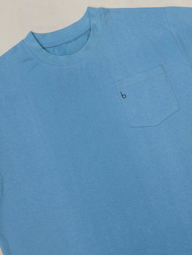 Men Plus Size Skystitch Sky Blue Printed Round Neck