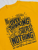 Men Plus Size Ideastorm Yellow Printed Round Neck