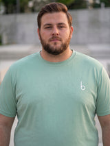 Men Plus Size Vaporcrew-Mint Green Solid Mint Green Round Neck