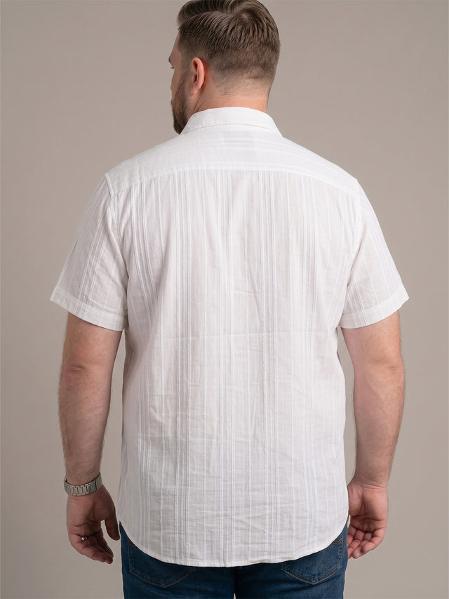 Men Plus Size Lactea White Textured Shirts
