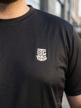 Men Plus Size Hiddenmist-Black Solid Black Round Neck Tshirt