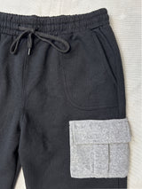 Men Plus Size Xeric Black Solid Trackpants