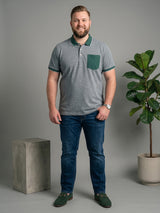 Men Plus Size IronPulse Green Solid Polo