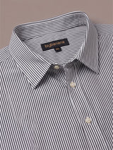 Men Plus Size Xytrix Charcoal Striped Shirts