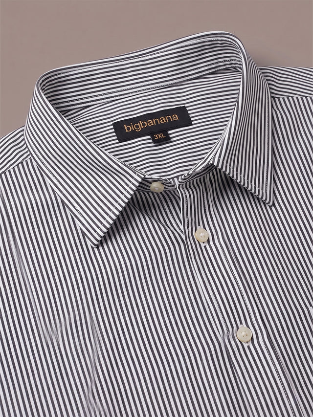 Men Plus Size Xytrix Charcoal Striped Shirts