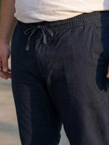 Men Plus Size Krenin Navy Solid Trousers
