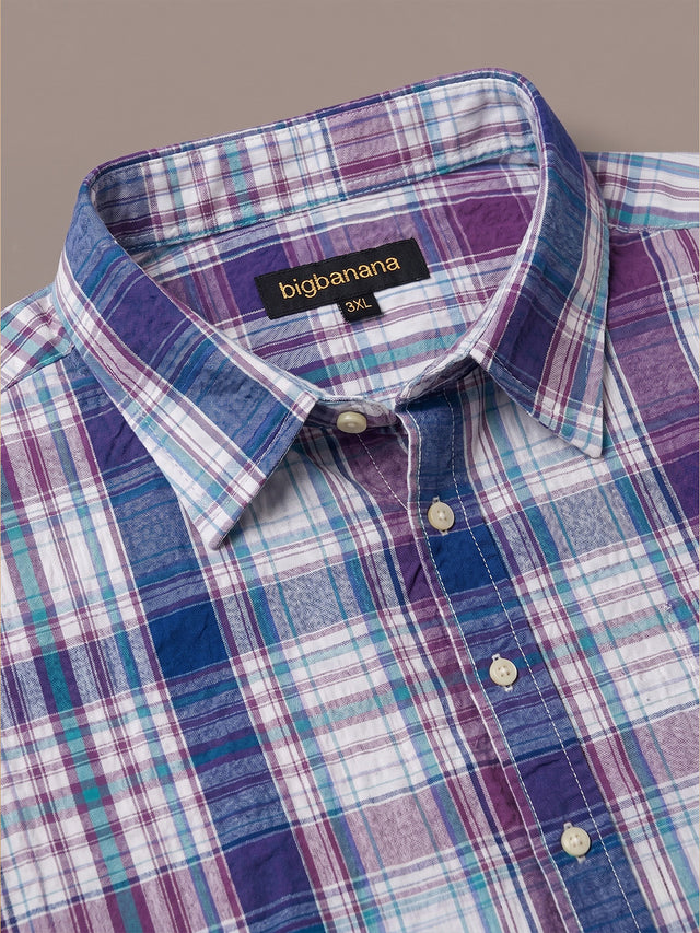 Men Plus Size Velmior Multi Check Shirts