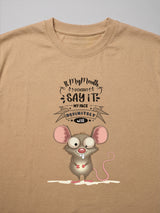 Men Plus Size Beigebanter Beige Printed Round Neck