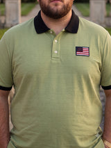Men Plus Size Briar Green Textured Polo Tshirt