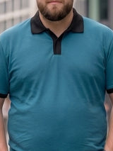 Men Plus Size Aevrion Teal textured Polo Tshirts