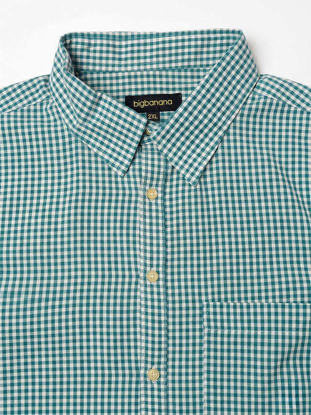 Men Plus Size Venzique Blue Check Shirts