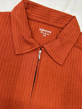 Men Plus Size Orson Orange Self Design Polo Tshirt