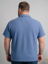 Men Plus Size Airhaze Sky Blue Solid Shirts
