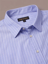 Men Plus Size Kryalyn Blue Striped Shirts