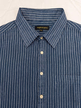 Men Plus Size Stormstripe Navy Blue Striped Shirts