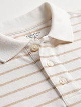 Men Plus Size Elegant White Striped Polo Tshirt