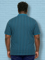 Men Plus Size Tenebra Multi Striped Polo