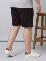 Men Plus Size Tenebris Multi Striped Shorts