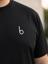 Men Plus Size Vaporcrew-Black Black Solid Round Neck