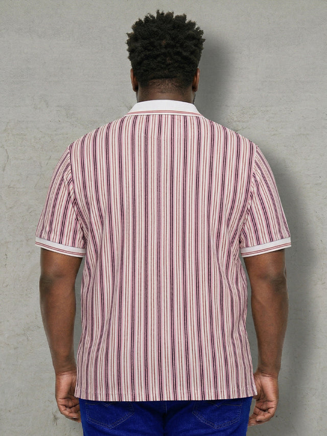 Men Plus Size Majesticline Multi Striped Polo