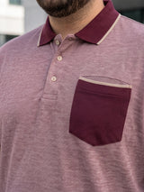 Men Plus Size Mevia Solid Maroon Polo Men Tshirt