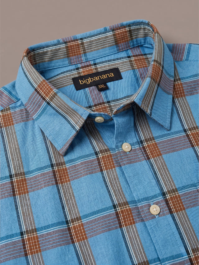 Men Plus Size Barquin Multi Check Shirts