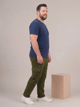 Men Plus Size Garrison Olive Solid Trackpants