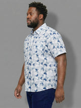 Men Plus Size Facet Multicolor Printed Casual Shirt